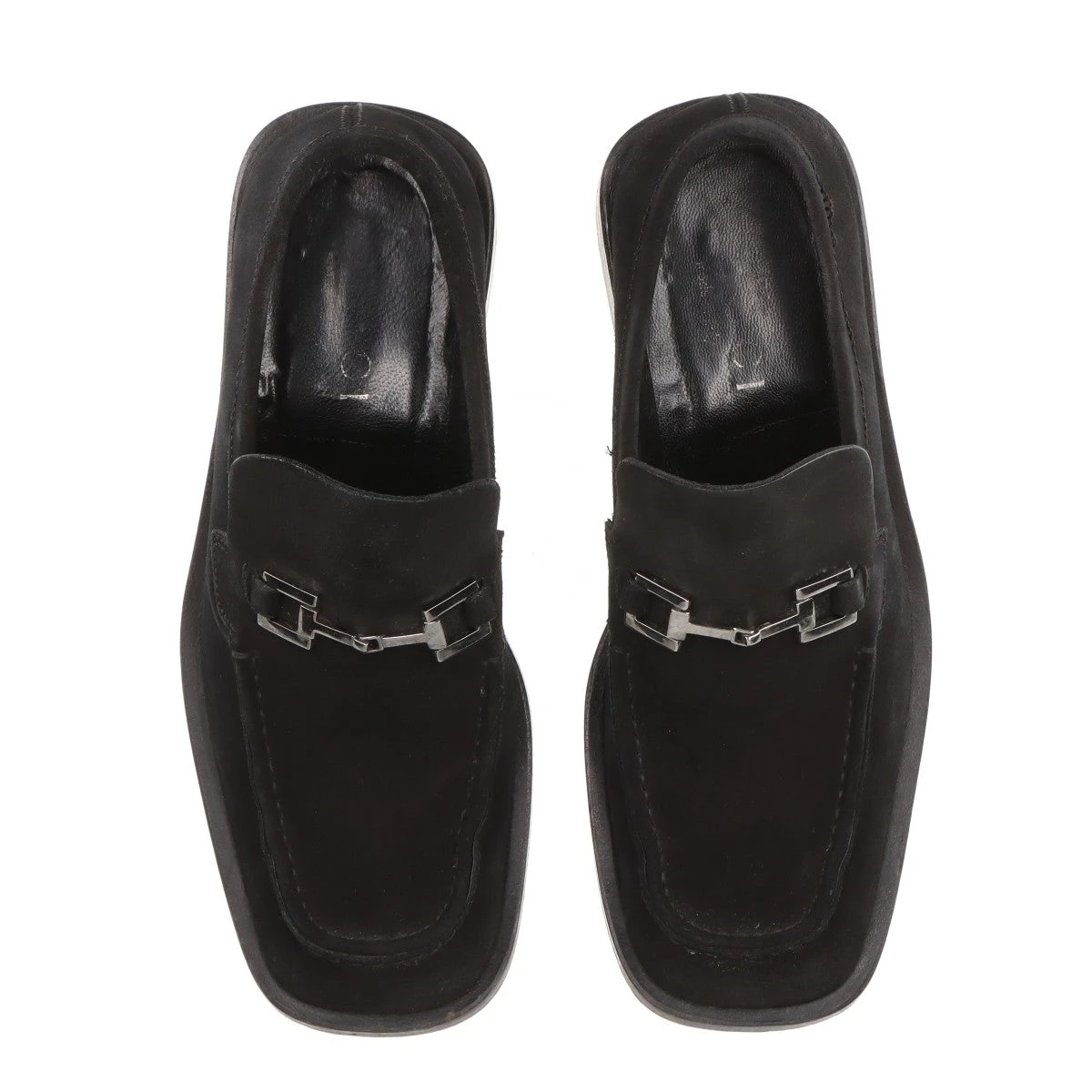 【美品】GUCCI/ホースビットローファー/スウェード/ブラック/41E グッチ ホースビット 1953〕メンズ ローファーブラック スエード