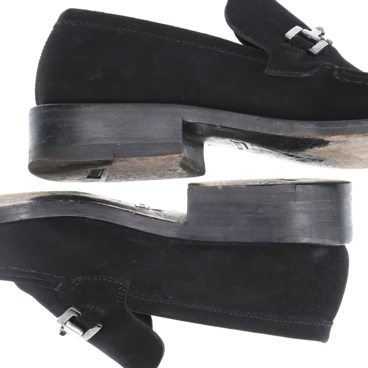 黒 スエード 金具付き　ホースビット グッチ ホースビット スエード ローファー 41 メンズ ブラック