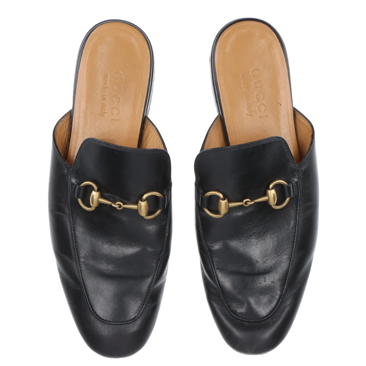 グッチ プリンスタウン レザー ミュール 6 メンズ ブラック 426219