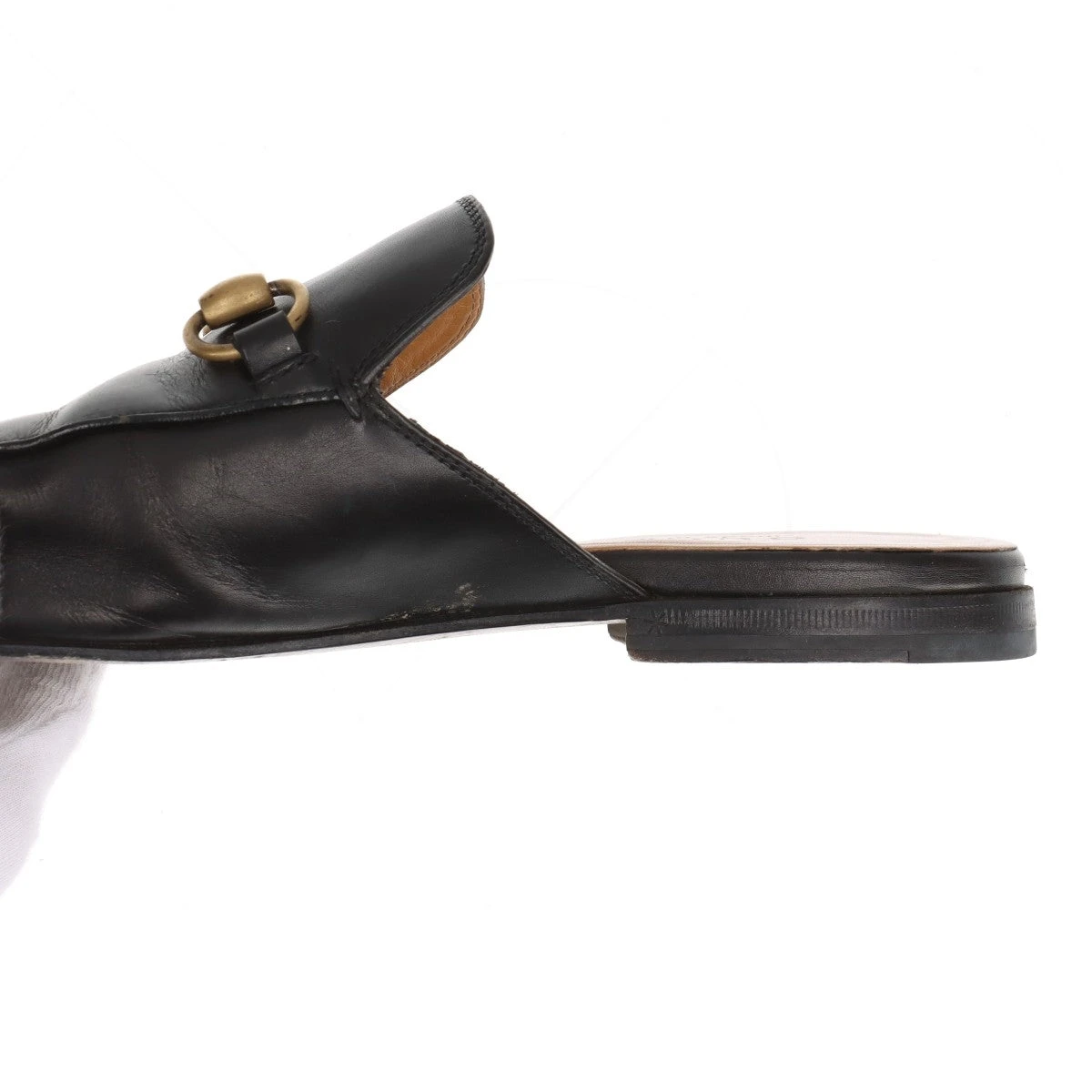 グッチ プリンスタウン レザー ミュール 6 メンズ ブラック