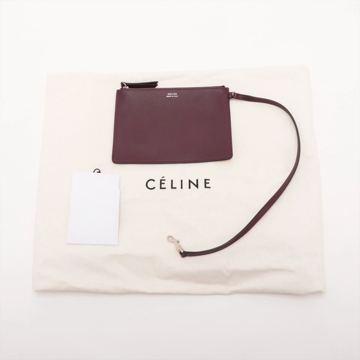 セリーヌ　トリオ　ショルダーバッグ　レザー　ラージ　バーガンディ セリーヌ トリオ ラージ バーガンディ ショルダーバッグ セリーヌ