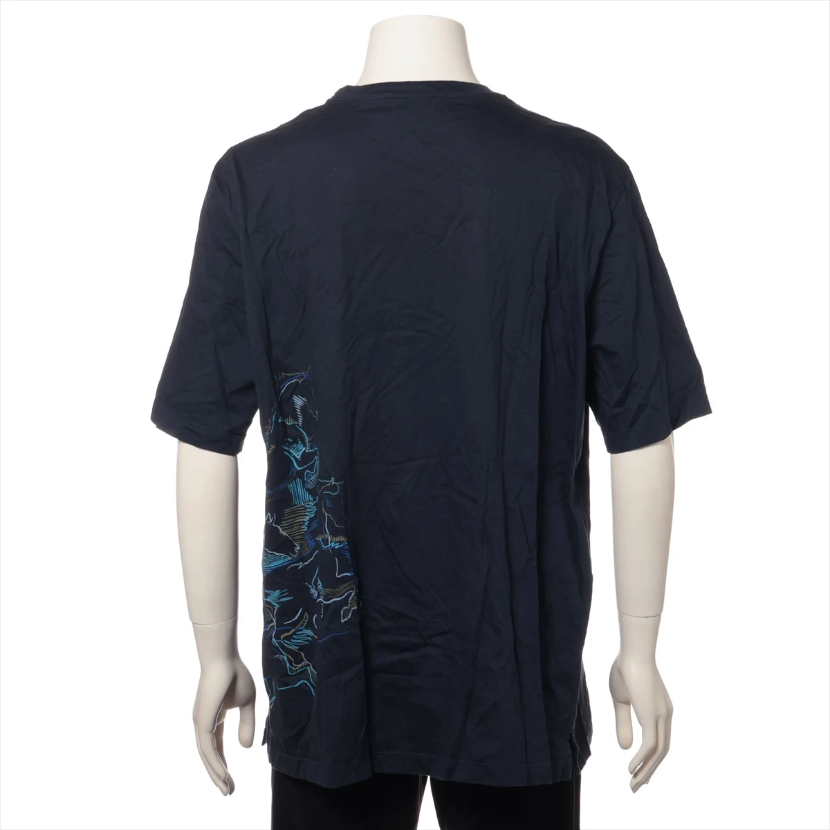 A*e様 エルメス　メンズ　綿100% コットン　　ネイビー エルメス コットン Tシャツ XS メンズ ネイビー 代理店タグなし
