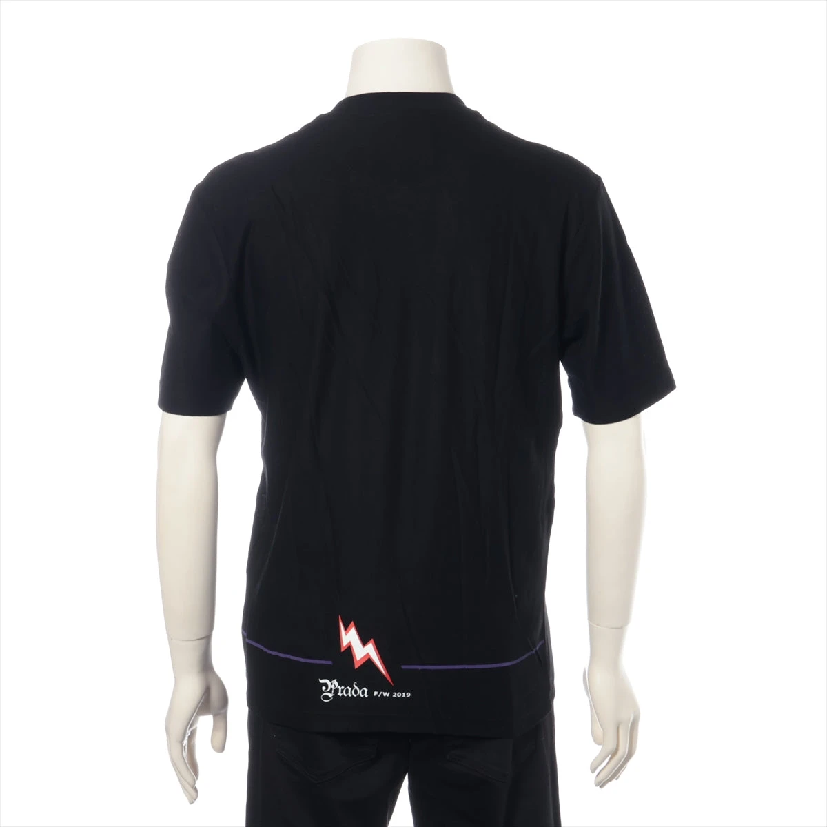 プラダ 19年 コットン Tシャツ S メンズ ブラック UJN317 ハート