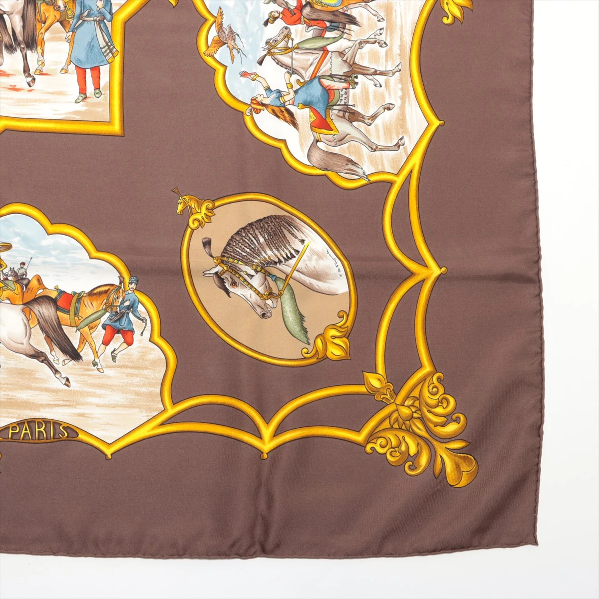 HERMES ムガル王朝の馬 スカーフ エルメス カレ90 LES CHEVAUX DES MOGHOLS ムガル王朝の馬