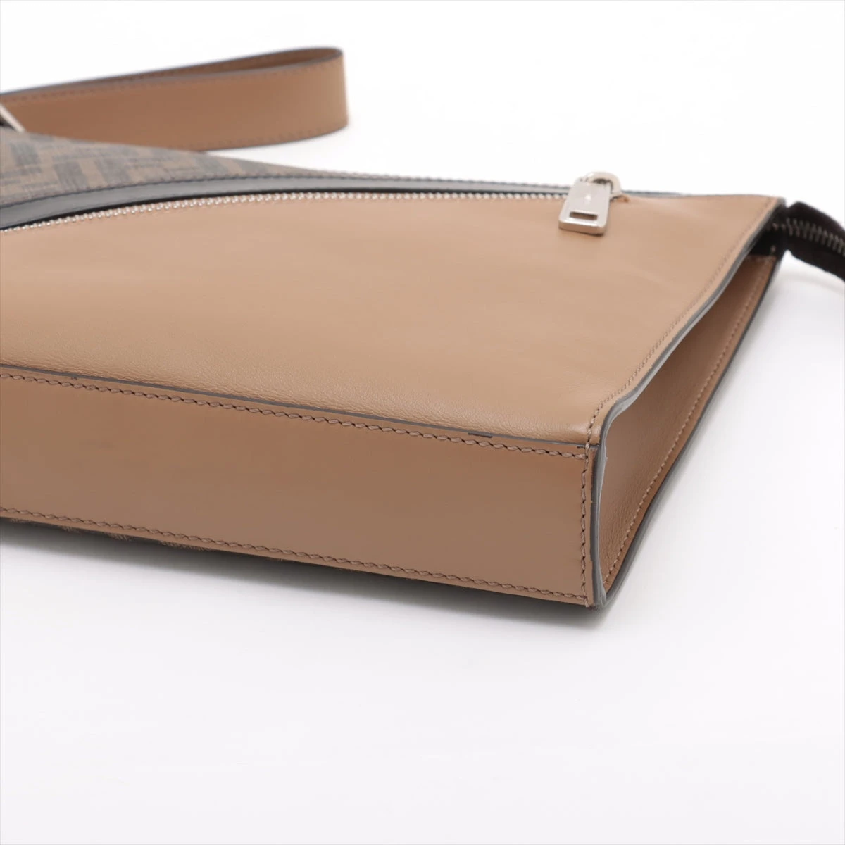 FENDI クラッチバッグ ズッキーノ ブラウン 茶 PVC レザー ズッカ