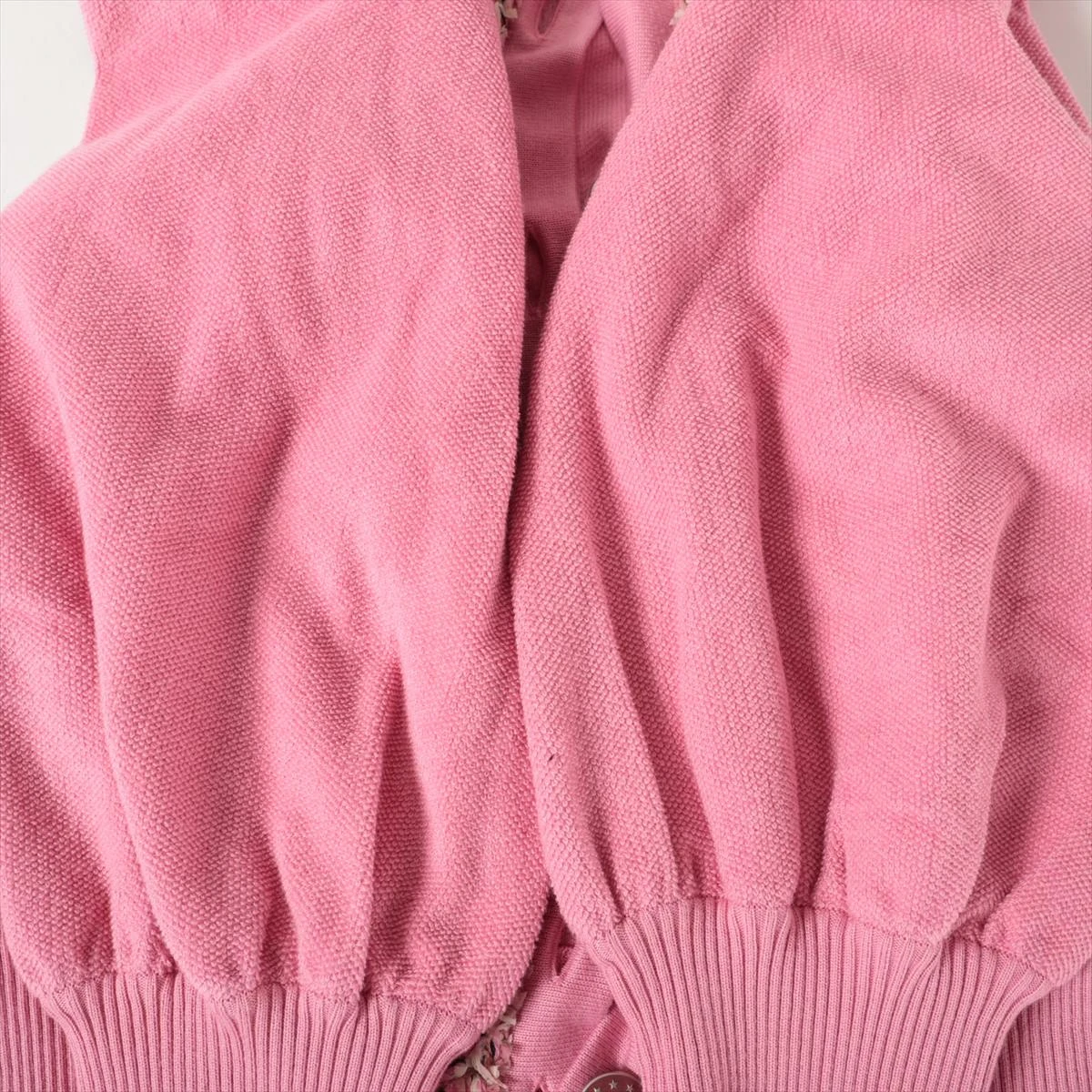 Day day okCHANEL ピンクカラー ココボタンコレクション シャネル ココボタン P45 コットン×カシミヤ カーディガン 38