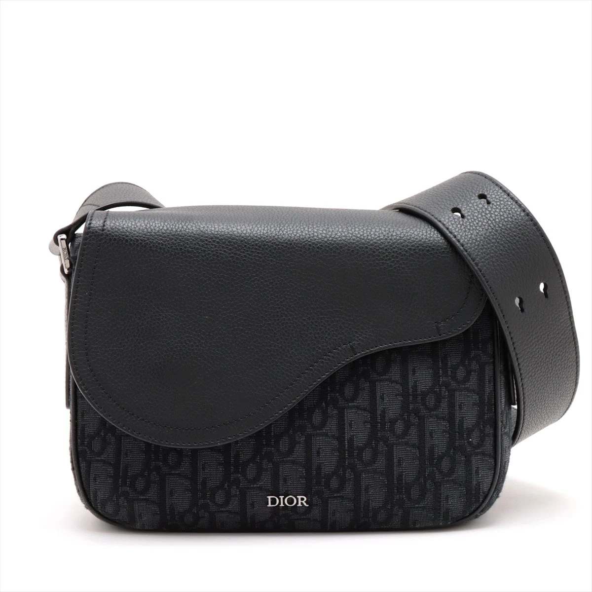 ≪大人カジュアル≫【Dior】オブリーク キャンバス サドルバッグ ディオールオム DIOR HOMME サドルショルダー ネイビー