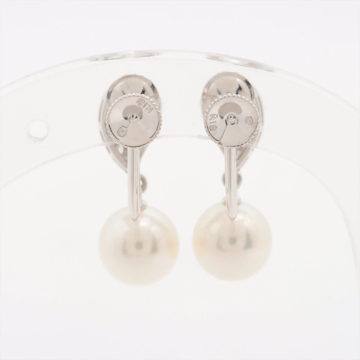 ミキモト パール ダイヤ イヤリング K18(WG) 4.4g 約8.0mm A3100101 