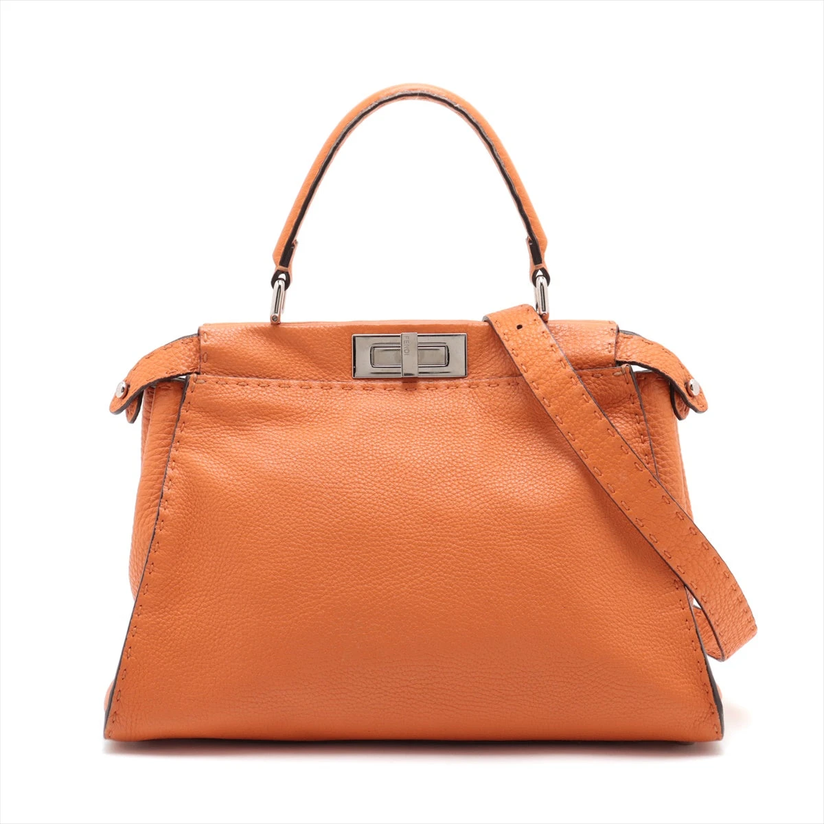 ✨極美品✨FENDI フェンディ ピーカーブー コンパクトウォレット　オレンジ ✨極美品✨FENDI フェンディ ピーカーブー コンパクトウォレット