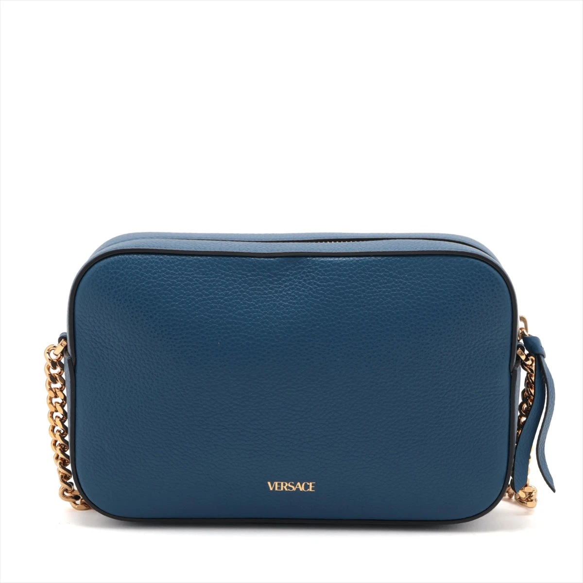 VERSACE ラ メデューサ レザーショルダーバッグ ブルー (VERSACE
