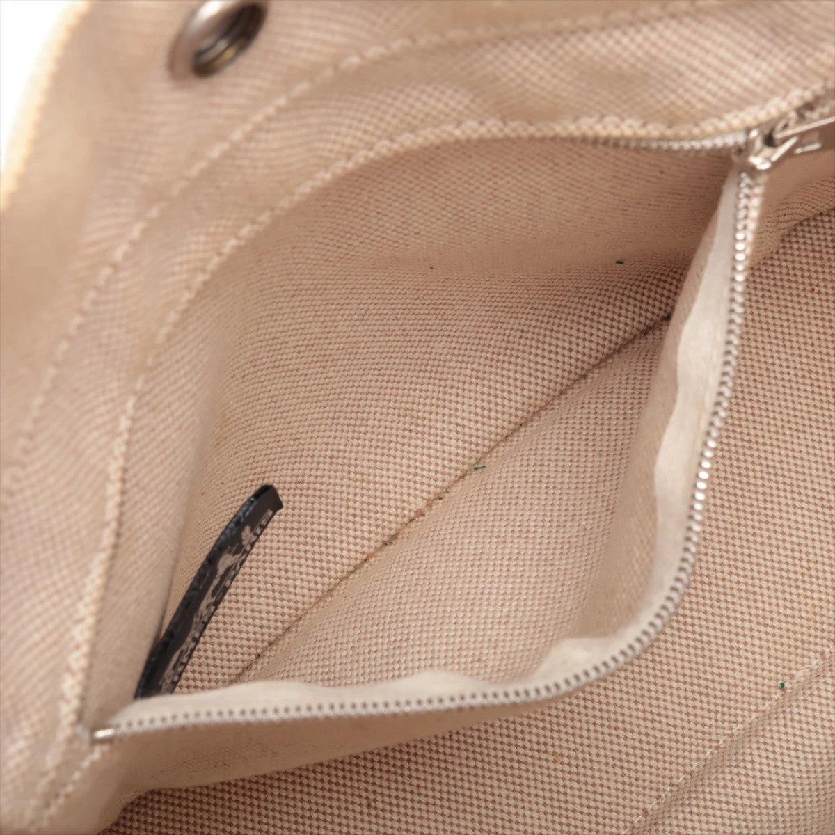 エルメス サックアーネPM トワルアッシュ×レザー ベージュ シルバー