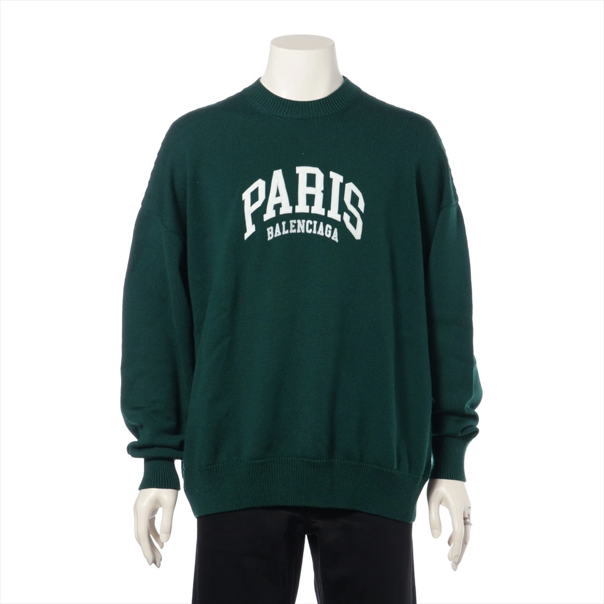 バレンシアガ 21年 ウール×ポリエステル ニット S メンズ グリーン