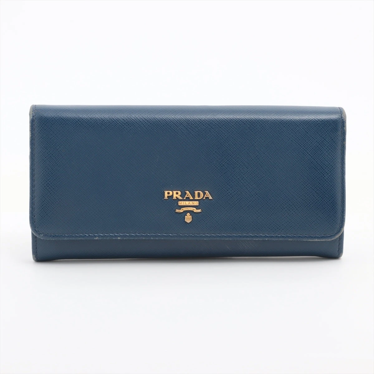 プラダ サフィアーノメタル 1MH132 レザー 財布 ブルー A3116062｜中古 
