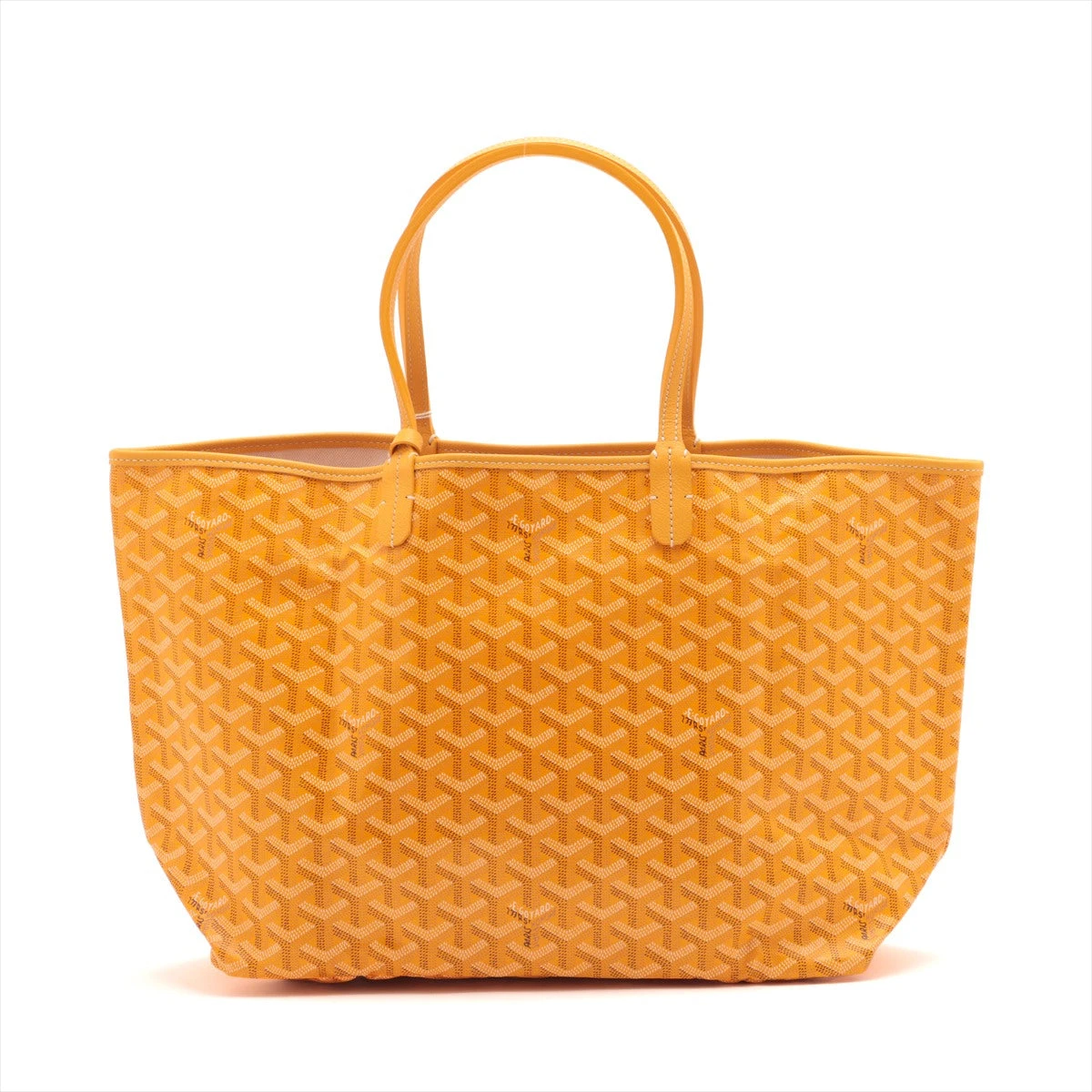 ゴヤール サンルイPM PVC×レザー トートバッグ イエロー A3091386