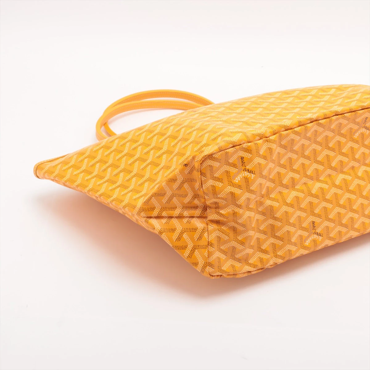 ゴヤール サンルイPM PVC×レザー トートバッグ イエロー A3091386