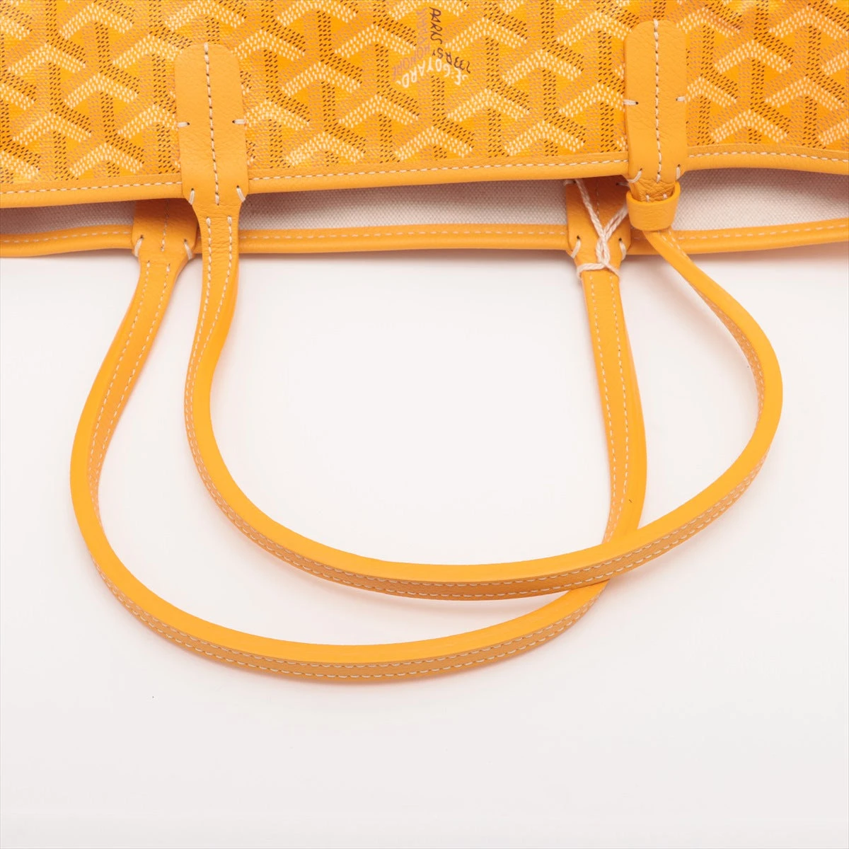 ゴヤール サンルイPM PVC×レザー トートバッグ イエロー A3091386