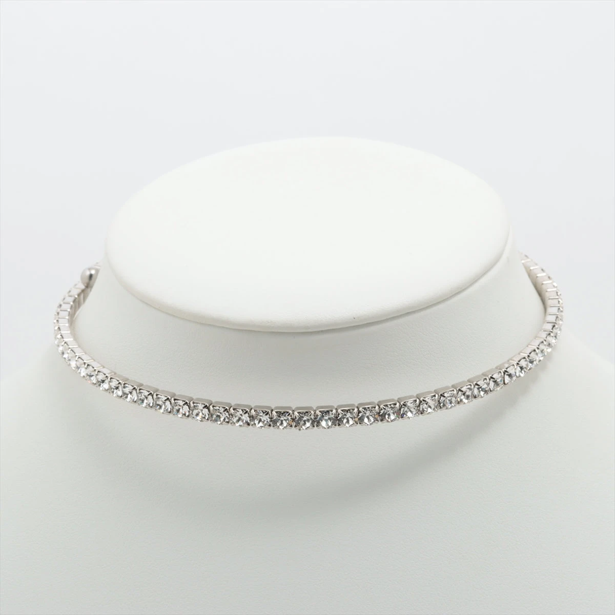 ミュウミュウ miumiu クリスタルチョーカー ネックレス シルバー