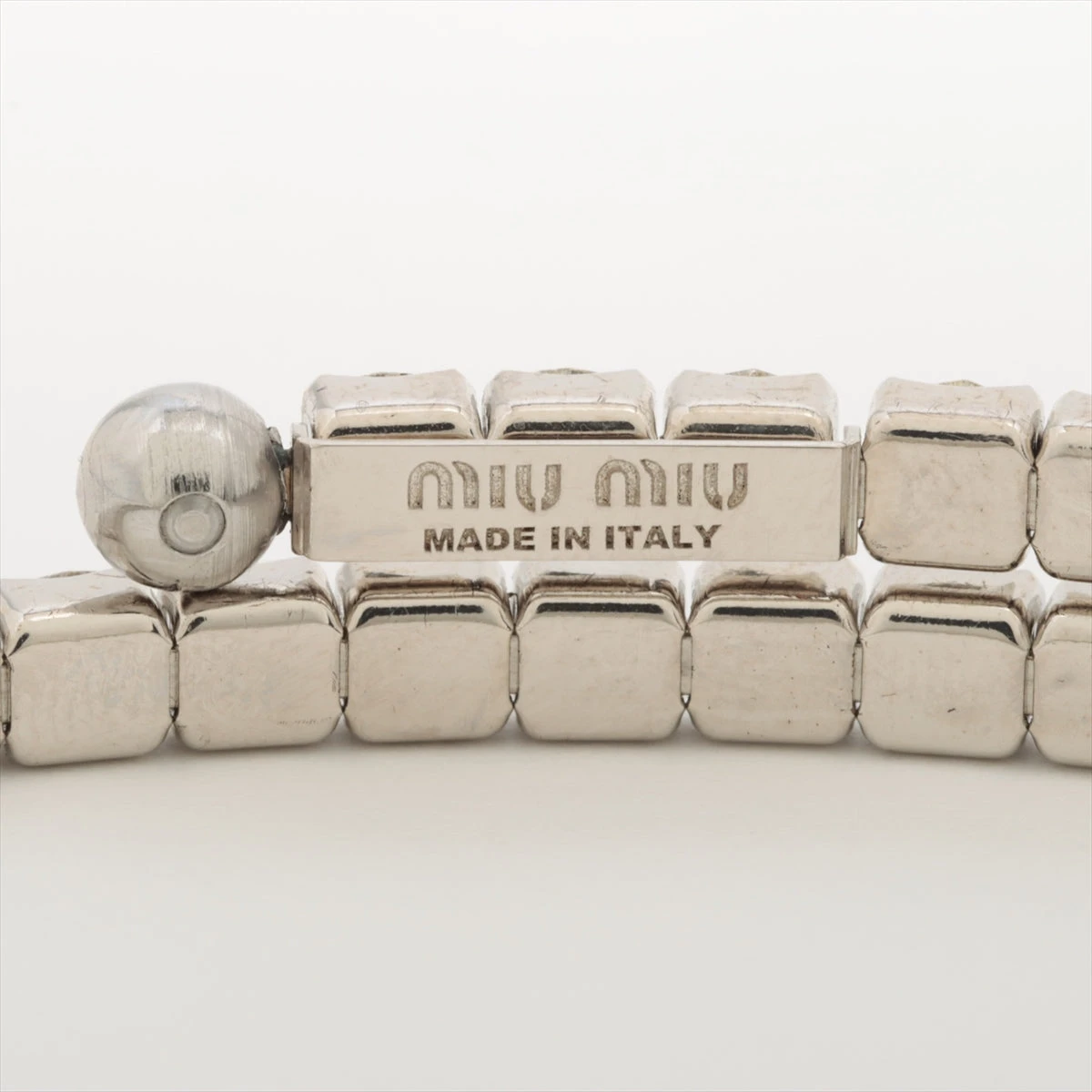 極美品　ミュウミュウ ネックレス ロゴ ラインストーン シルバー　チョーカー 楽天市場】【ミュウミュウ】Miu Miu ロゴ ラインストーン クリスタル