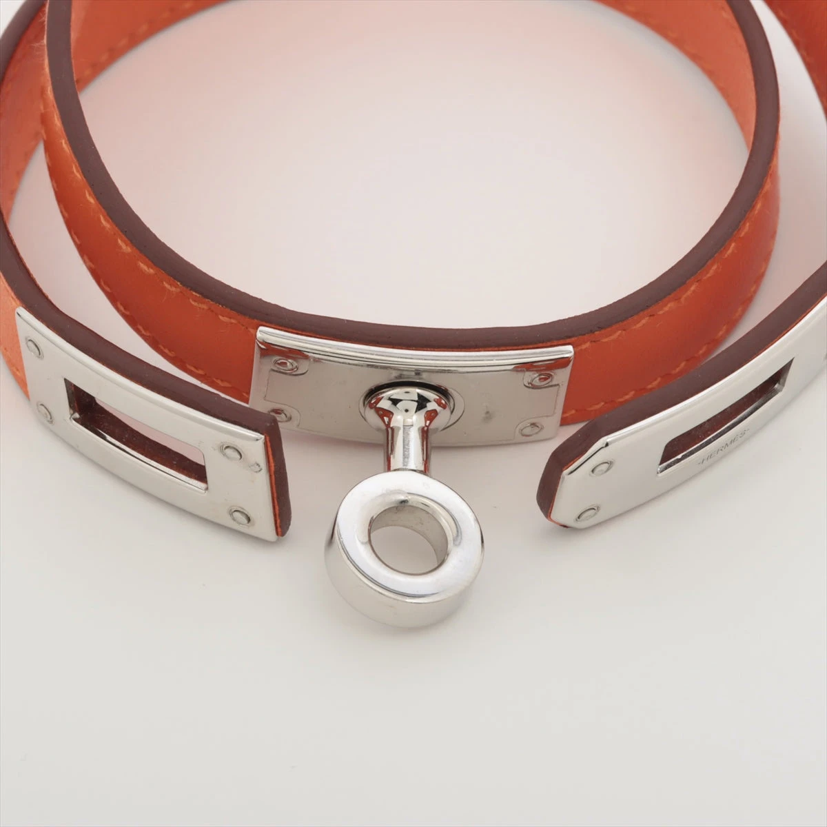 極美品 エルメス ケリー  ドゥブルトゥール  ブレスレット オレンジ レッド 極美品 エルメス ケリー ドゥブルトゥール ブレスレット
