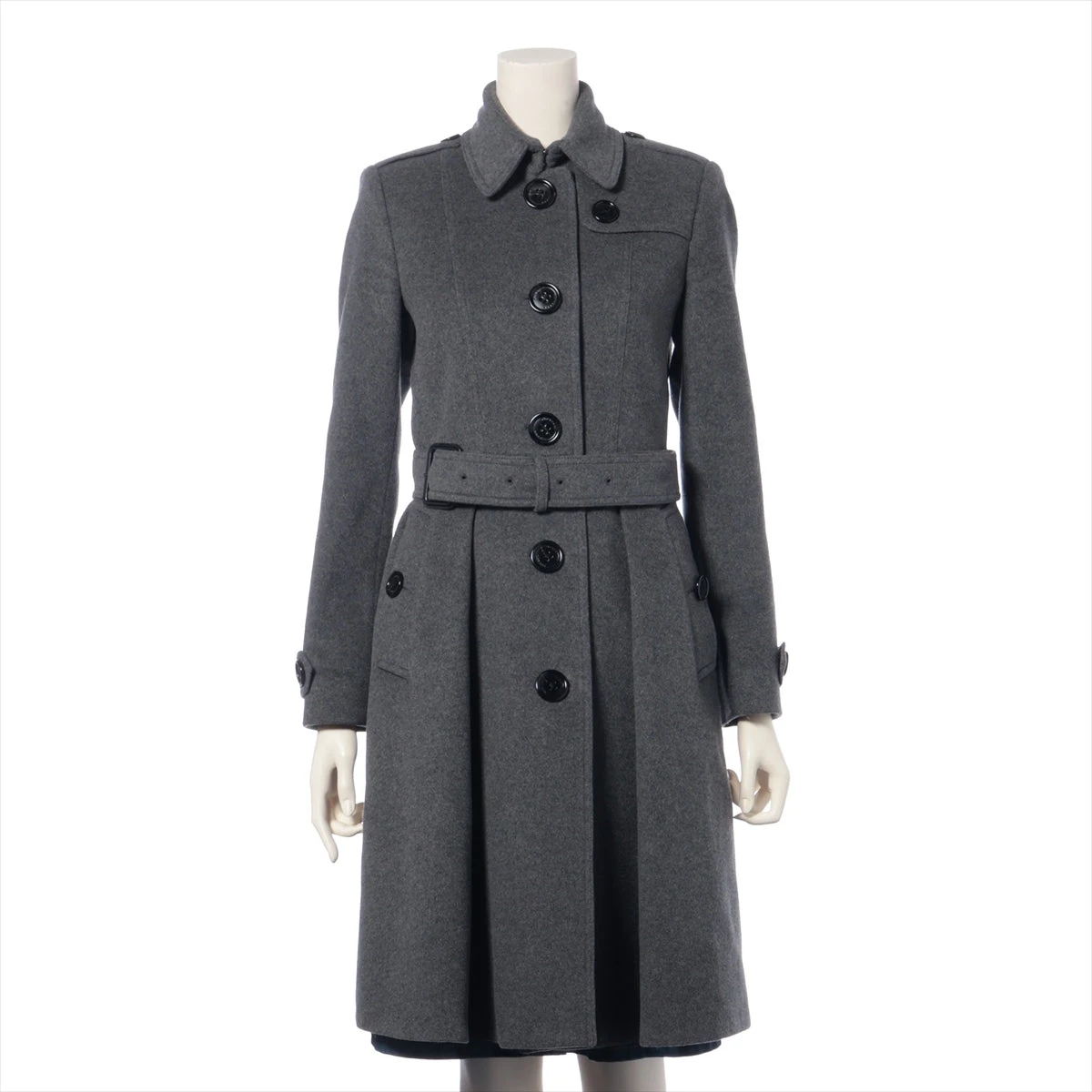 バーバリーカシミアロングコートグレー