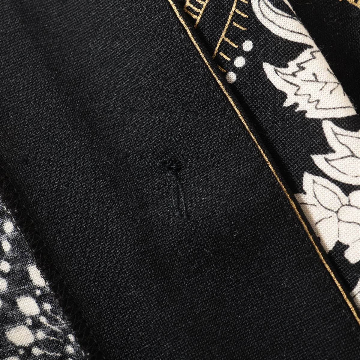 レオナール　カーディガン　総柄　シルク　綿　黒白　L　LEONARD レオナールファッション ウール×シルク カーディガン L