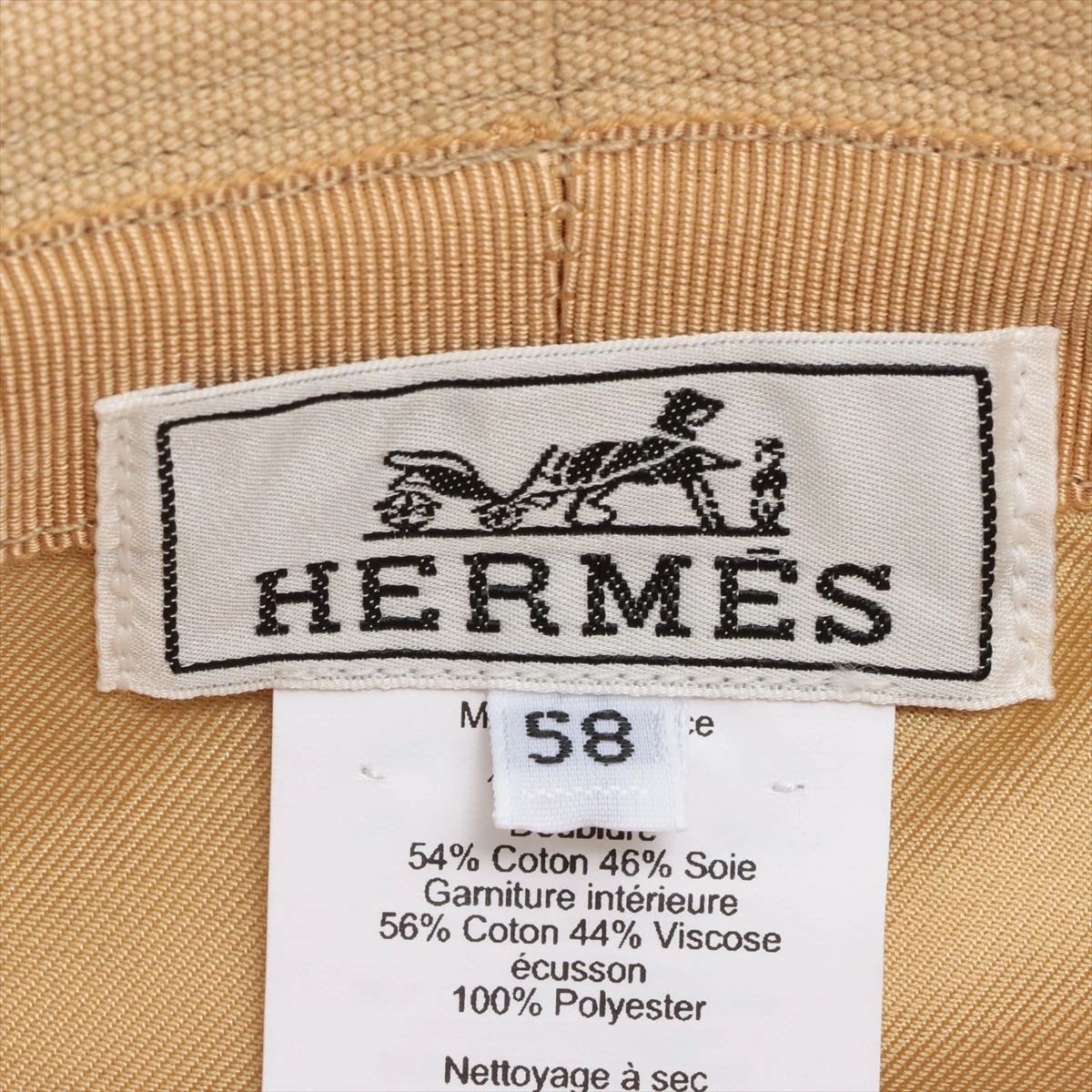 エルメスシーシエル58 ベージュ ハット