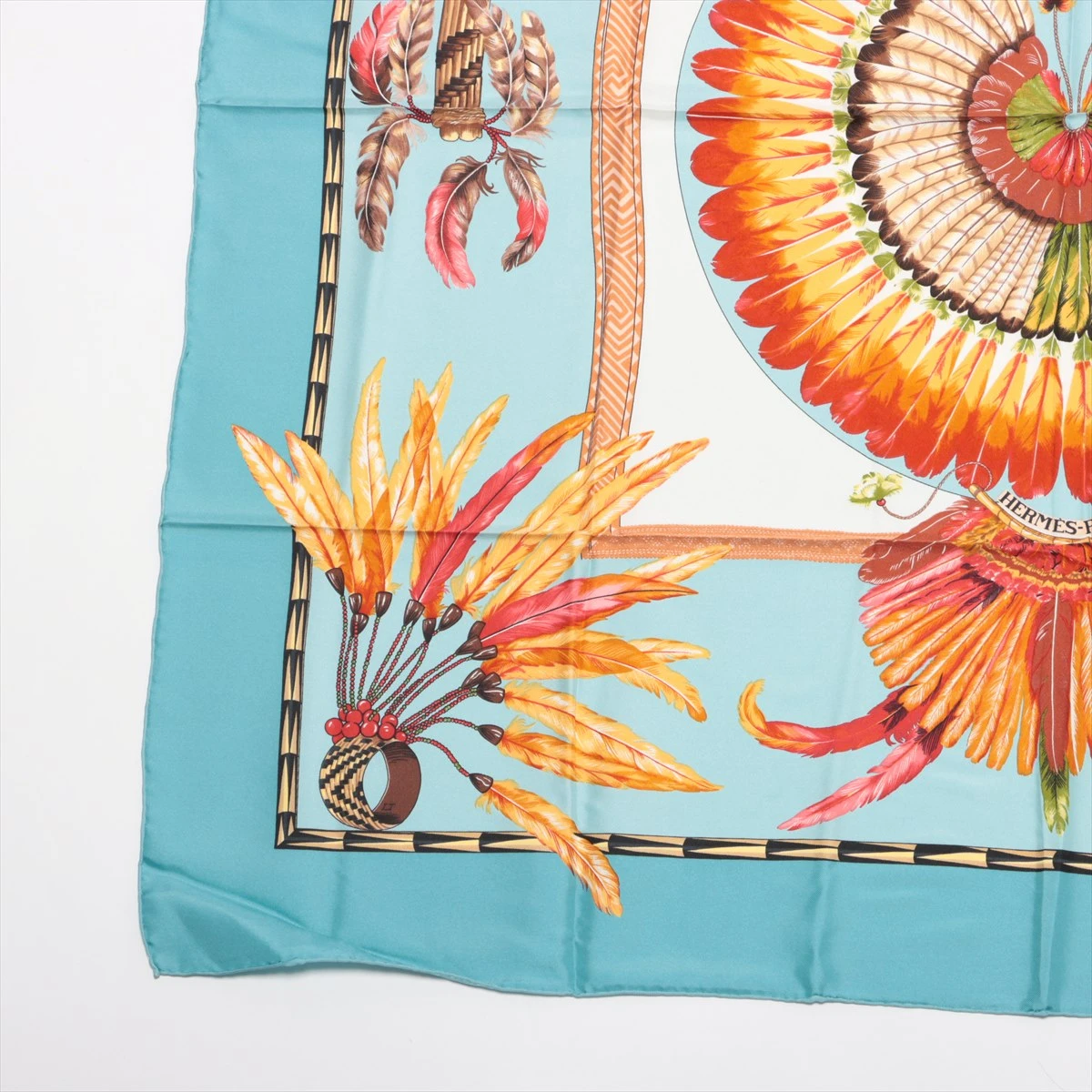 エルメス カレ90 BRAZIL ブラジル スカーフ シルク ブルー