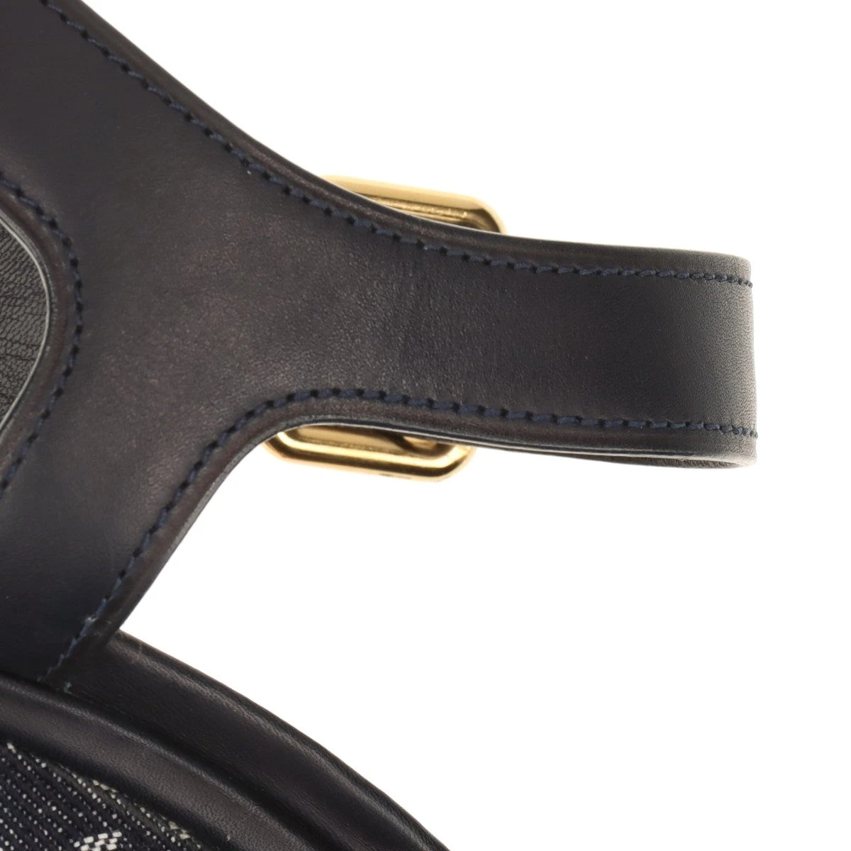 ヴィトン 17年 デニム×レザー ウェッジソールサンダル 36 レディース