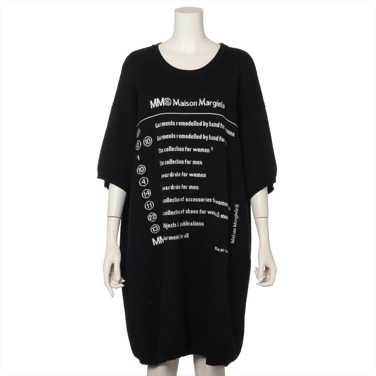 MM6 22AW コットン×ナイロン ニットワンピース 16Y キッズ ブラック  