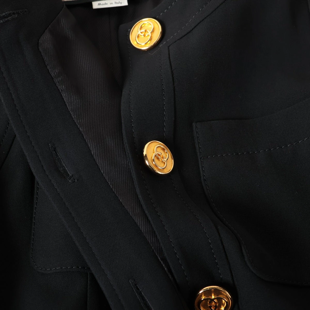 グッチ GG ウール×シルク ノースリーブワンピース 36 レディース