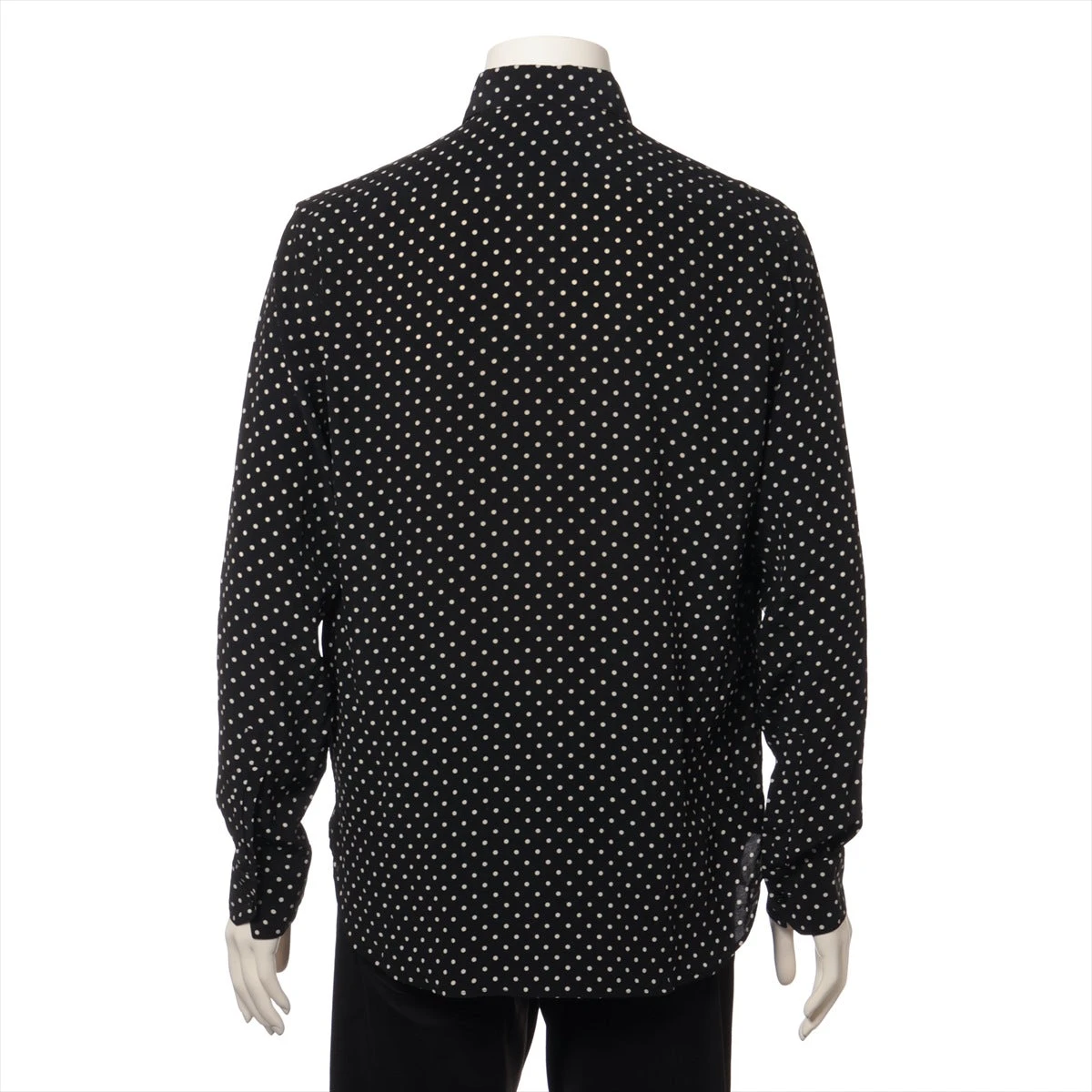 サンローラン　シルク　シャツ　長袖　ブラック SAINT LAURENT サンローラン シルク長袖シャツ(ブラック)