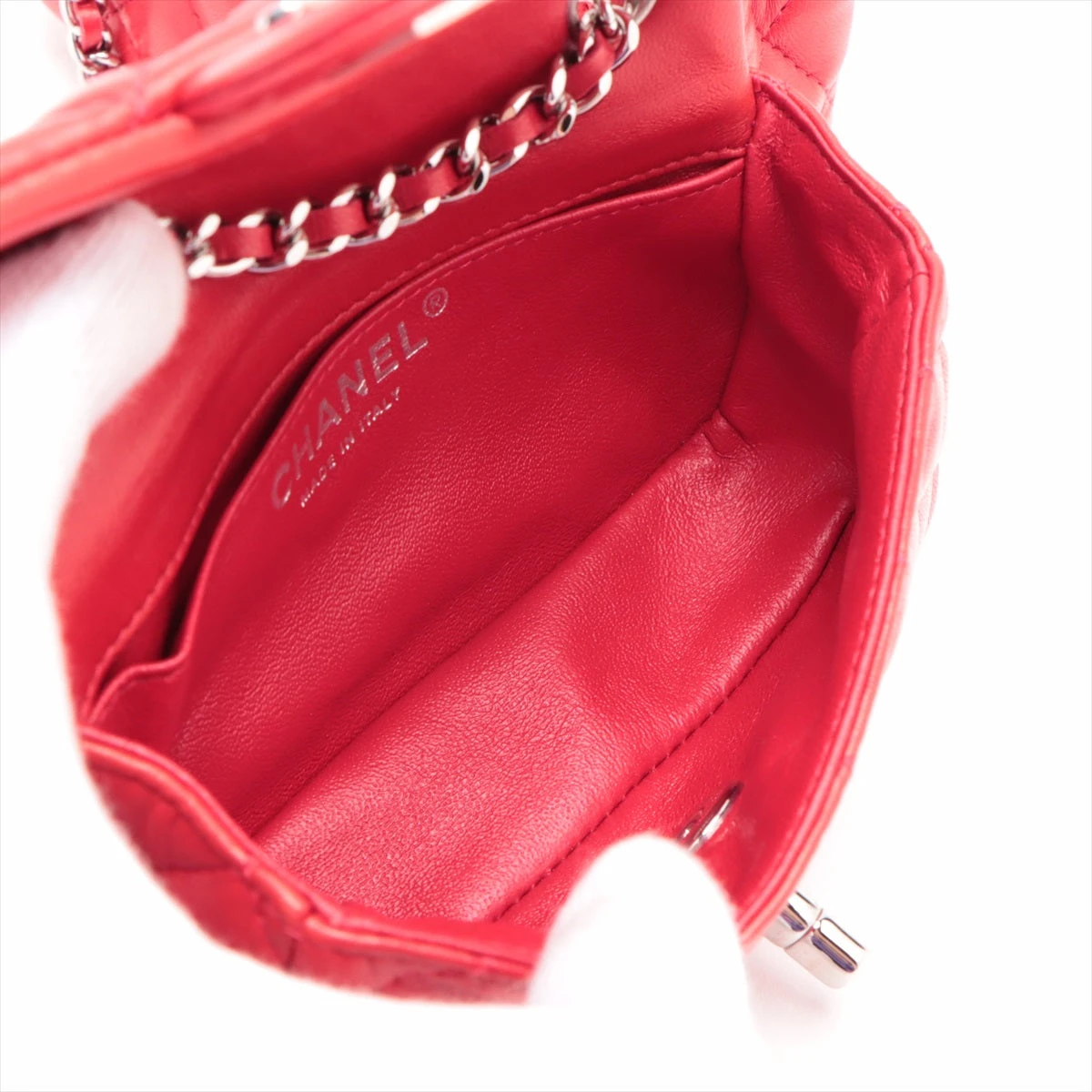 CHANEL シャネル　レッド ハンドバッグ　マトラッセ　ラムスキン　1552 シャネル(Chanel) シャネル ショルダーバッグ マトラッセ