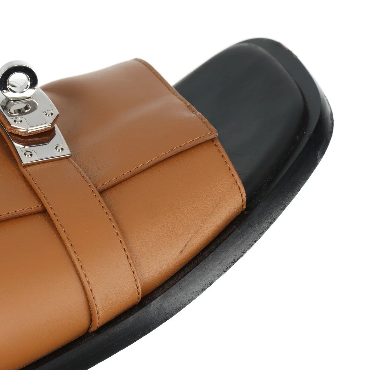 ★待望のエトープ入荷★【HERMES】ケリー金具サンダル ジュリア エルメス ジュリア レザー サンダル 41 メンズ ブラウン