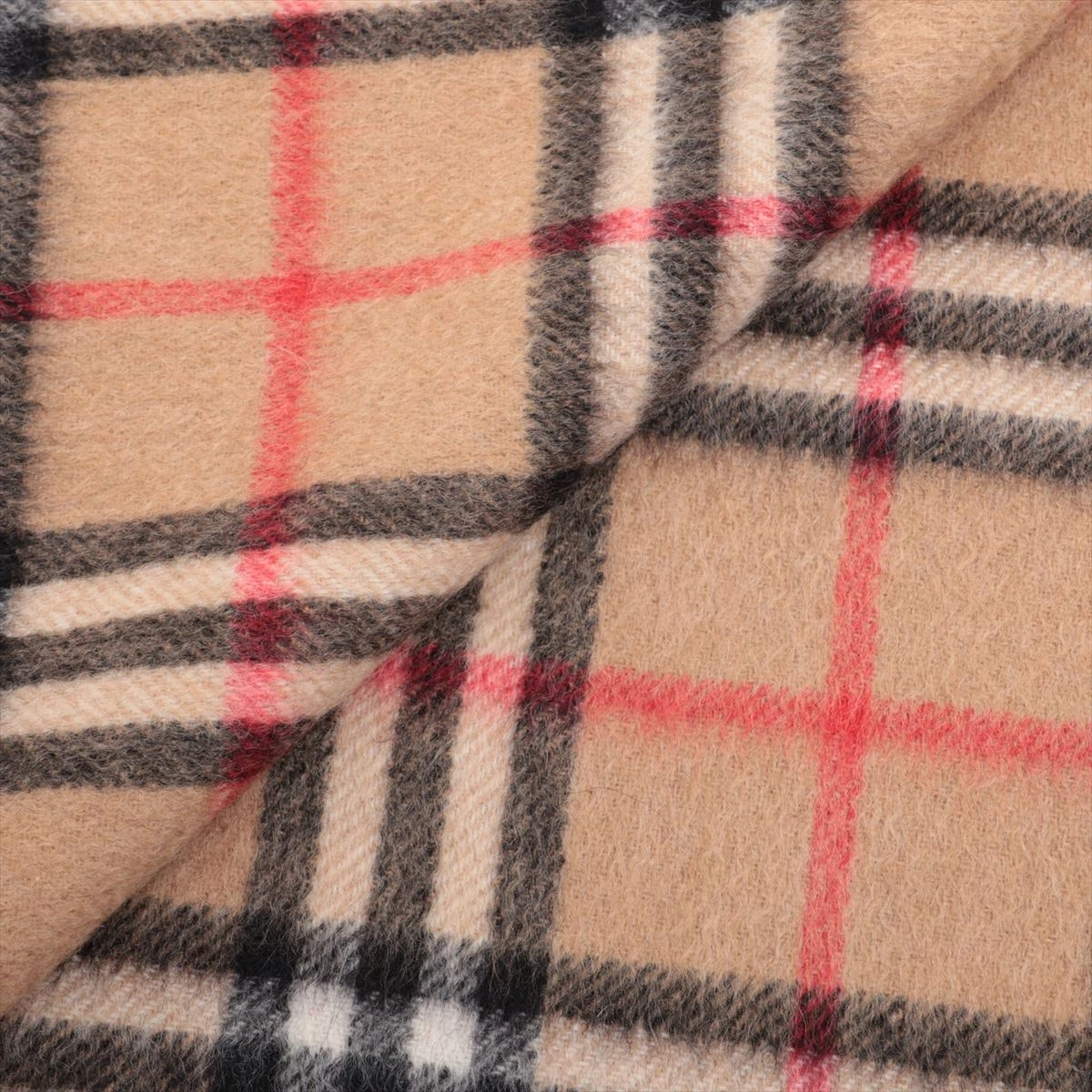 バーバリー　マフラー　ベージュ　ノバチェックカシミヤ　Burberry 美品✨️ バーバリー ノバチェック マフラー キャメル ベージュ