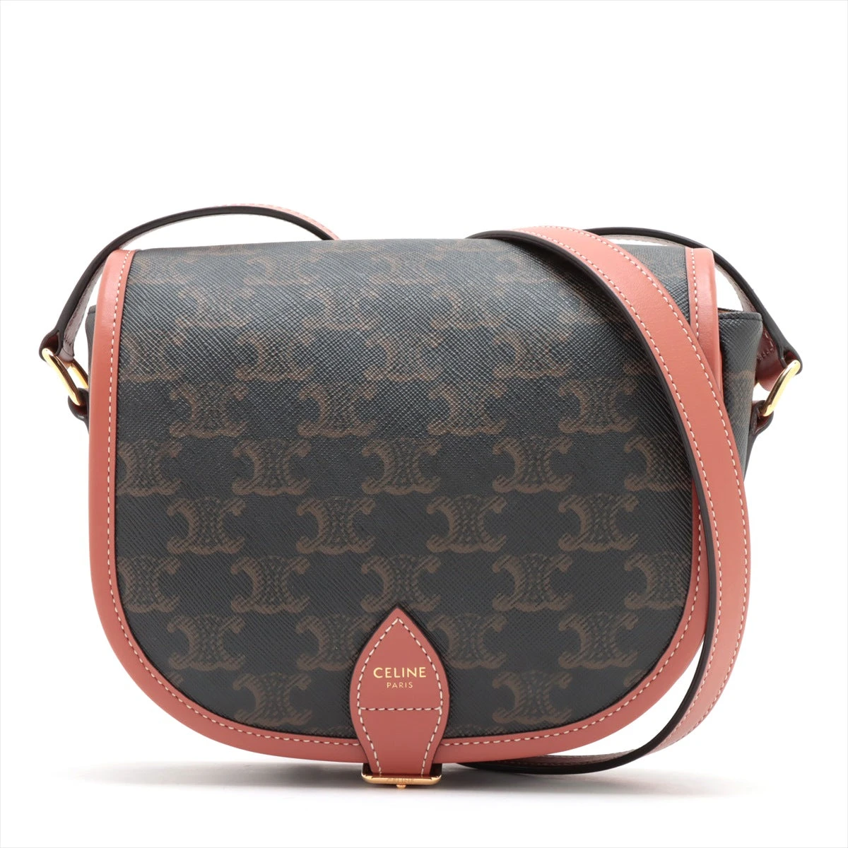 セリーヌ トリオンフ ファルコ ミディアム PVC×レザー ショルダー  