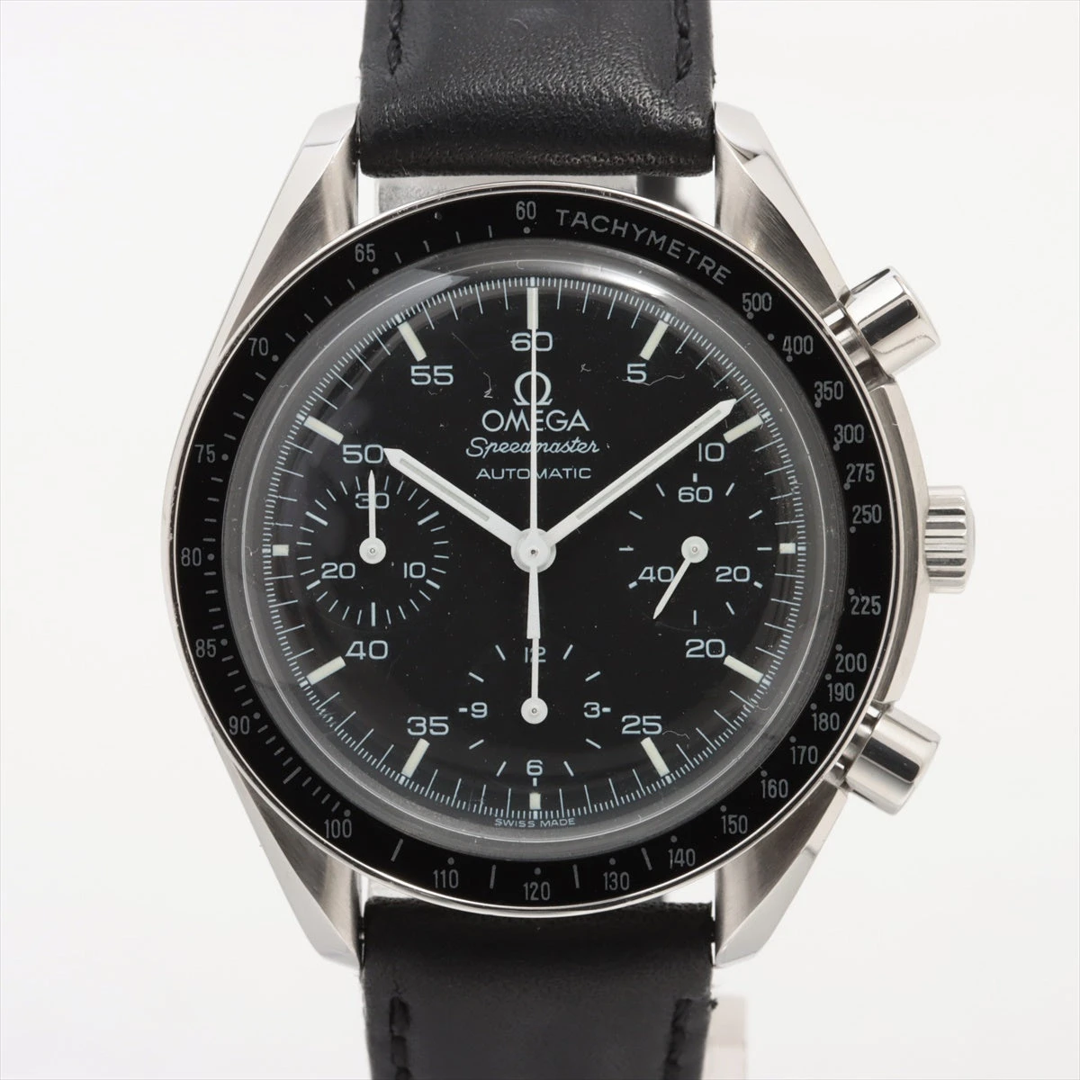 オメガ スピードマスター 3510.50 SS×社外革 AT 黒文字盤