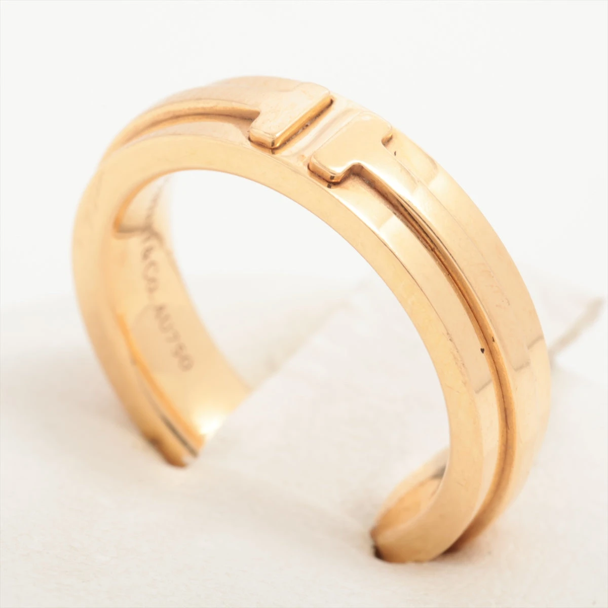 美品 Tiffany ティファニー Tトゥルーナロー リング K18YG 7号 Tiffany T ティファニー 指輪 メンズ Tトゥルー ナロー リング 23.5号