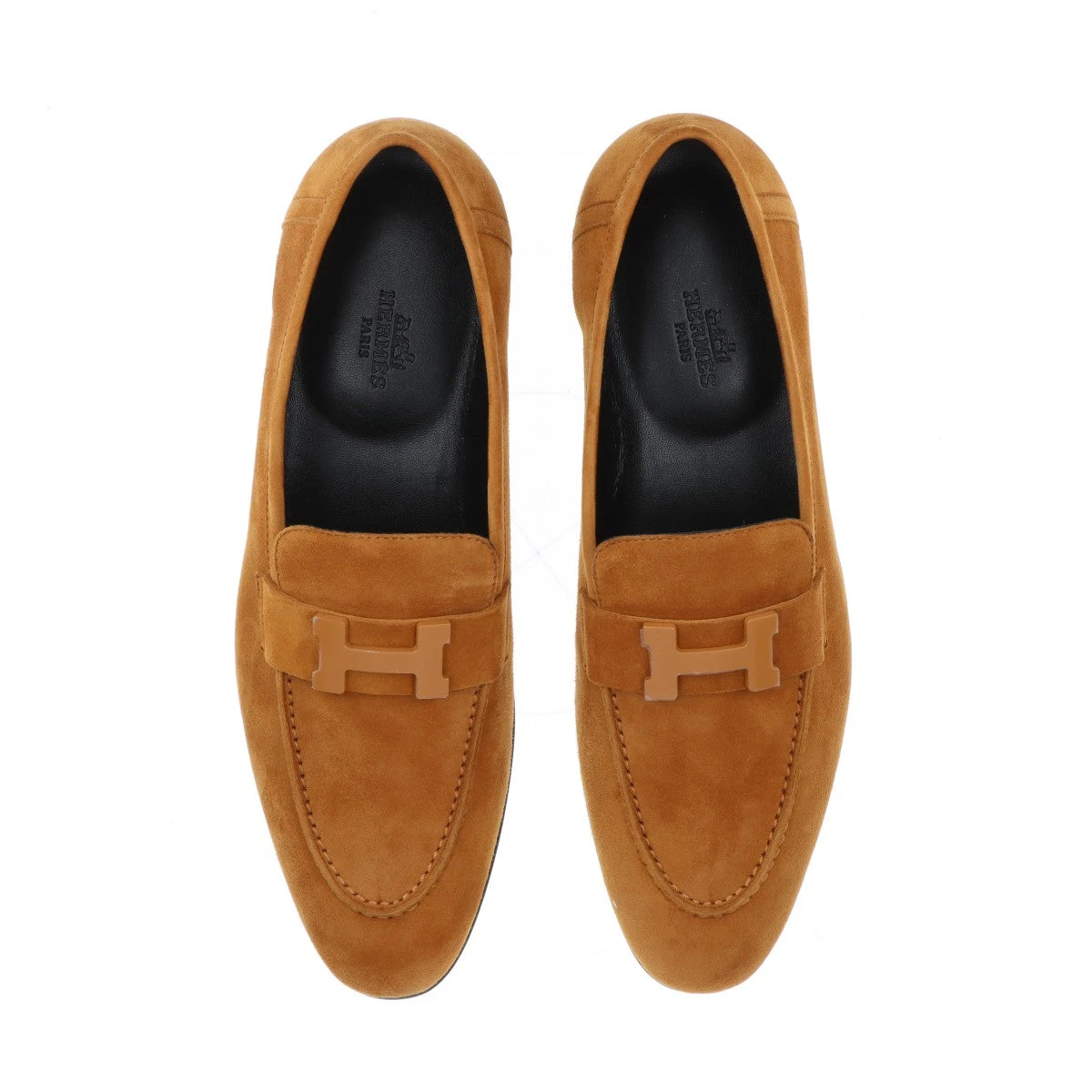 エルメス　ブラウン スエード ローファー 金属バックル HERMES - エルメス／HERMES ヴァンプローファー シューズ 靴