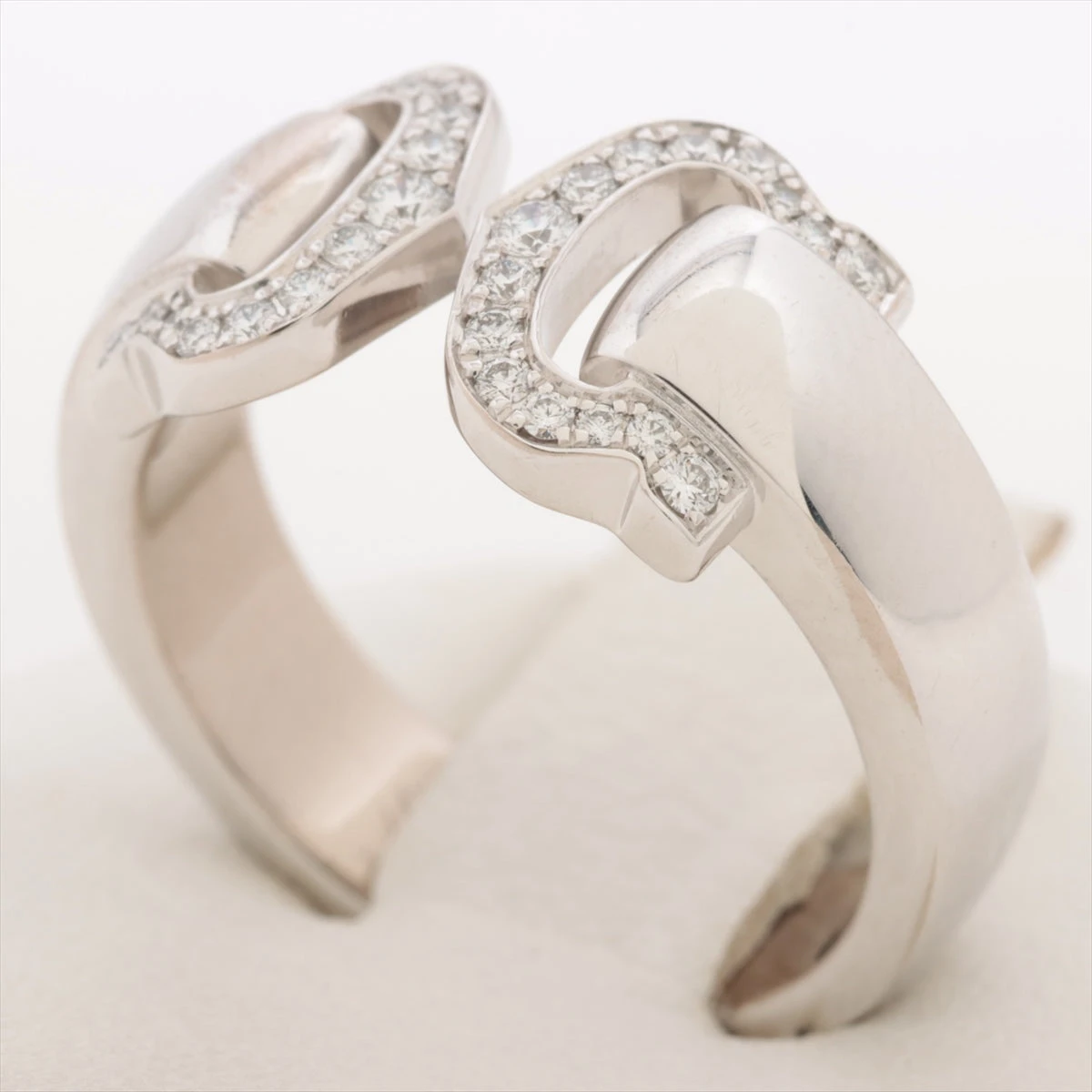 カルティエ 2Cブークルセ ダイヤ リング 750(WG) 9.7g 52 A3114336  