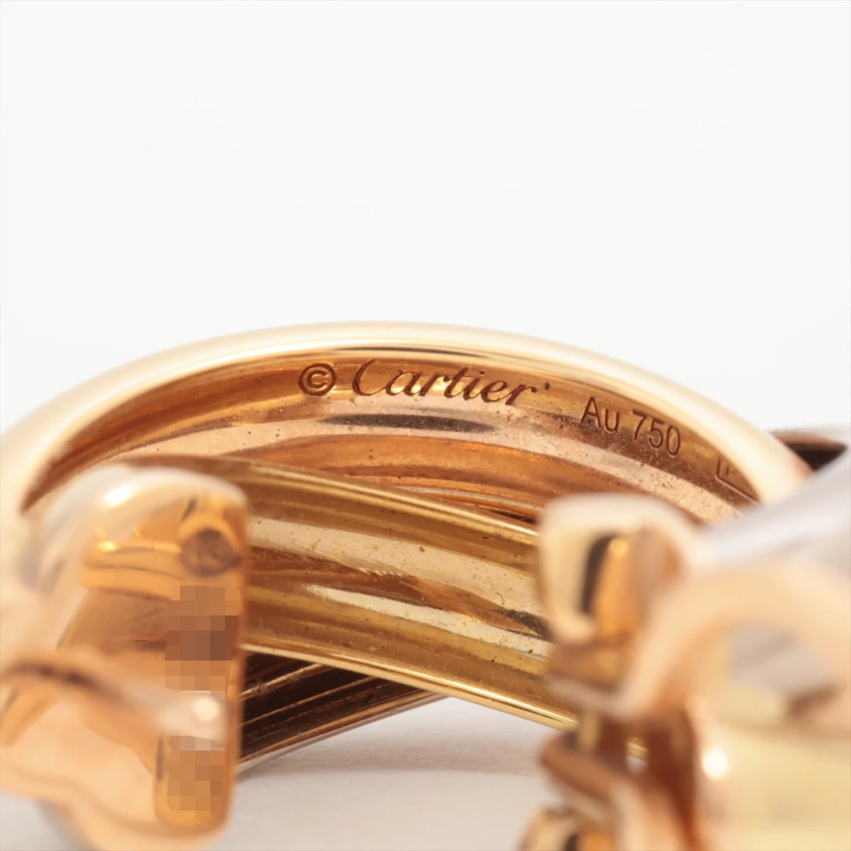 【美品】カルティエ　トリニティ　ピアス　片耳用　750 PG×WG Cartier カルティエ トリニティ ピアス 750(YG×PG×WG