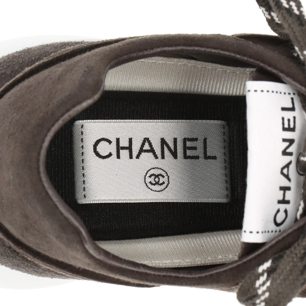 シャネル ココマーク 21P スエード スニーカー 36.5 レディース グレー