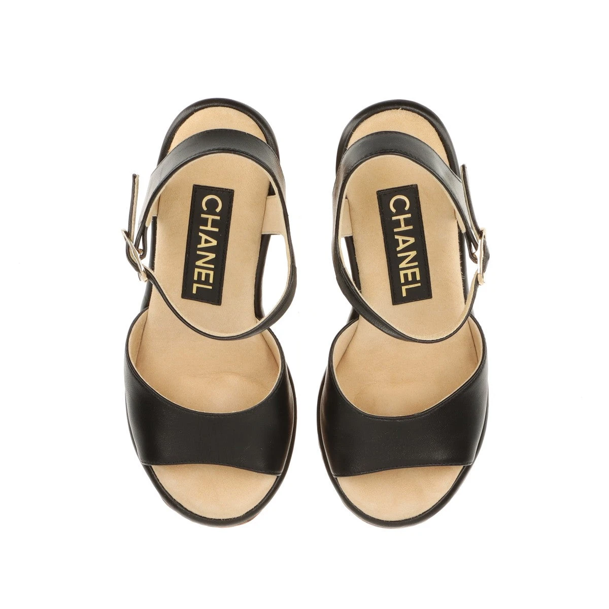 CHANEL シャネル ココマーク ウェッジソール ストラップ付き