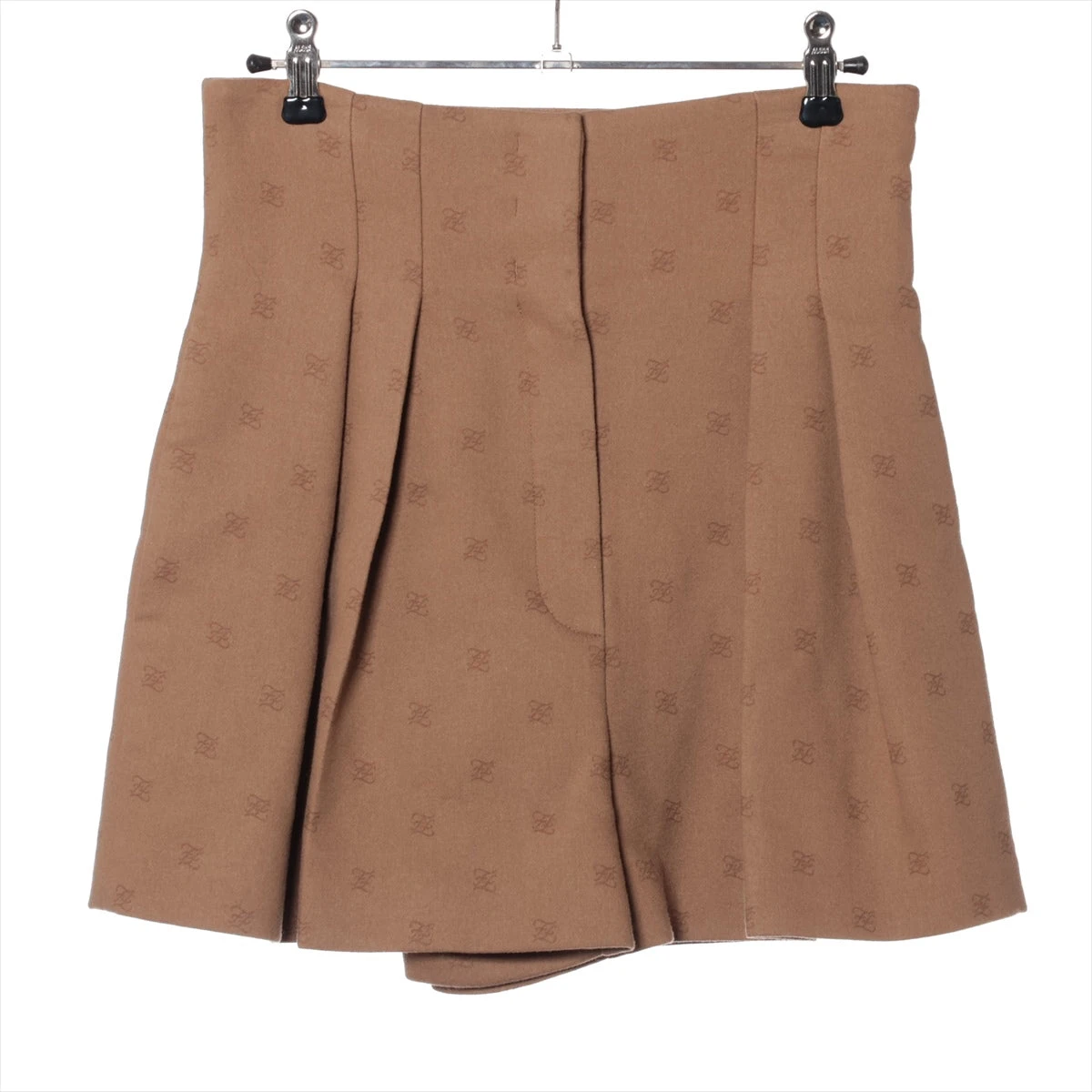 フェンディ　ウール　カシミア　ショートパンツ　40 FENDI】フェンディ『ロゴ ウール×カシミヤ混 ショートパンツ