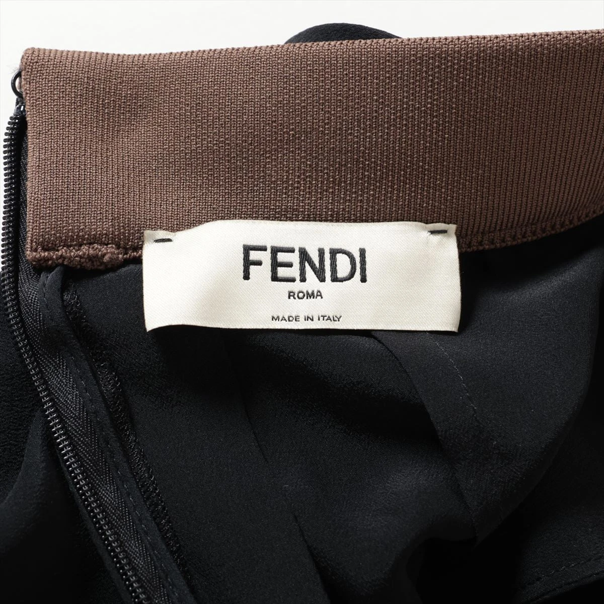 フェンディ ズッカ 20年 シルク スカート 38 レディース ブラック