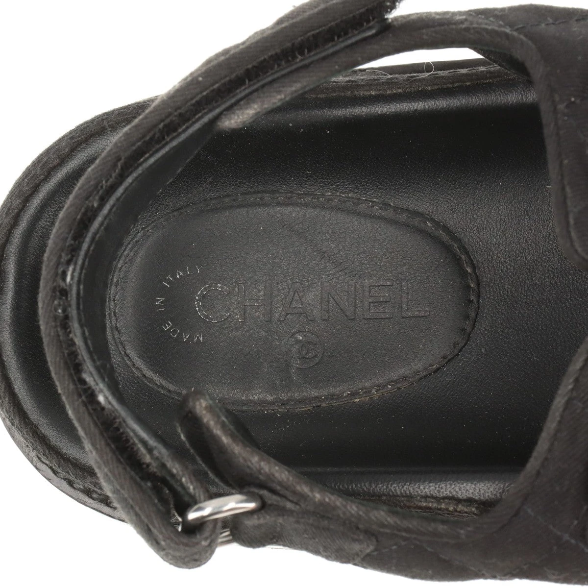 シャネル ココマーク レザー×ファブリック サンダル 38 レディース