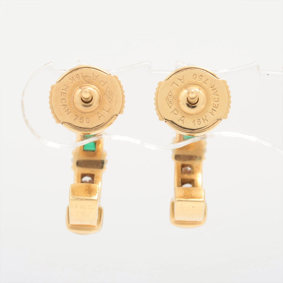 カルティエ コンテッサ エメラルド ダイヤ ピアス 750(YG×WG