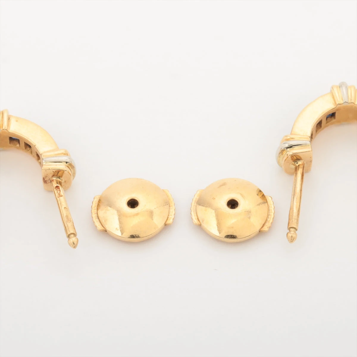 カルティエ コンテッサ サファイア ダイヤ ピアス 750(YG×WG) 5.6g