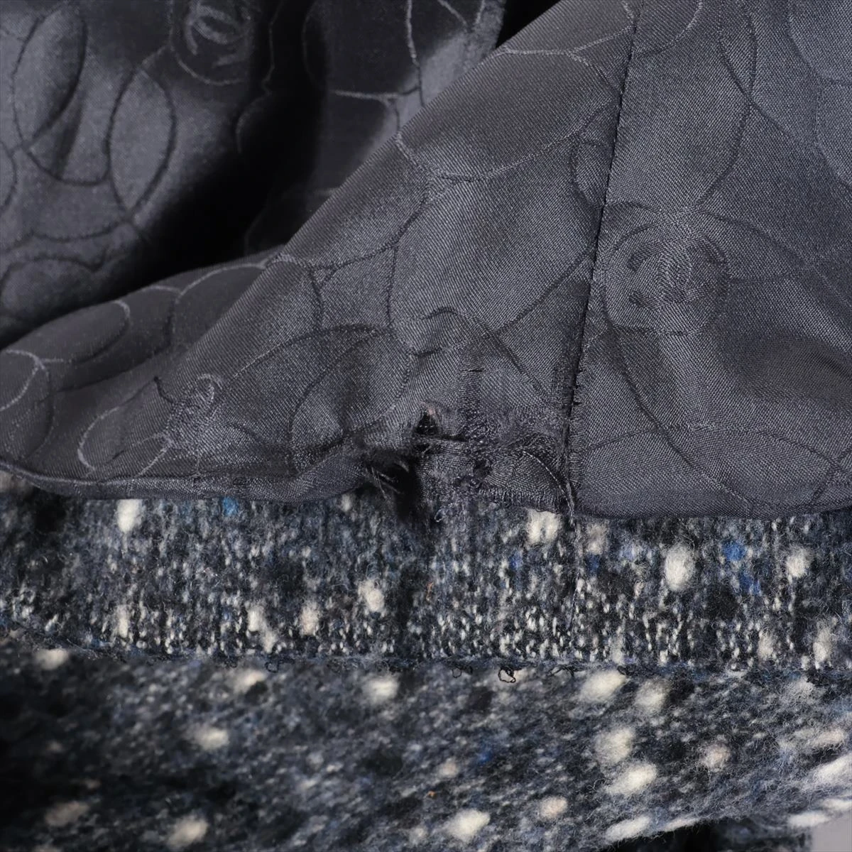 シャネル ココボタン 01A ウール×ナイロン ジャケット 40 レディース