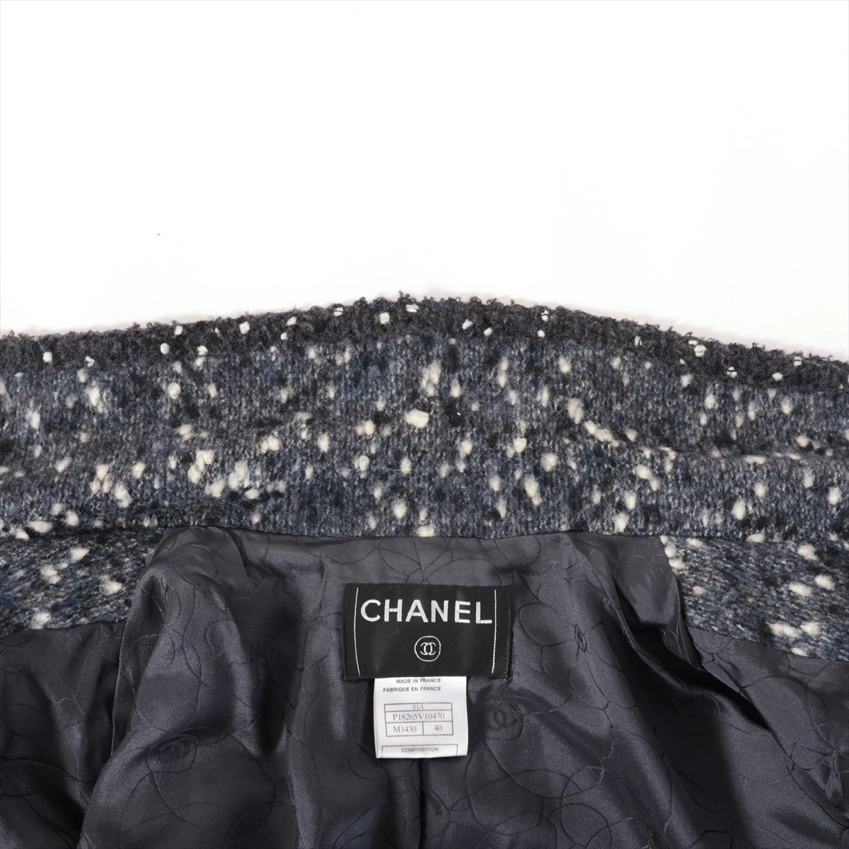 シャネル ココボタン 01A ウール×ナイロン ジャケット 40 レディース