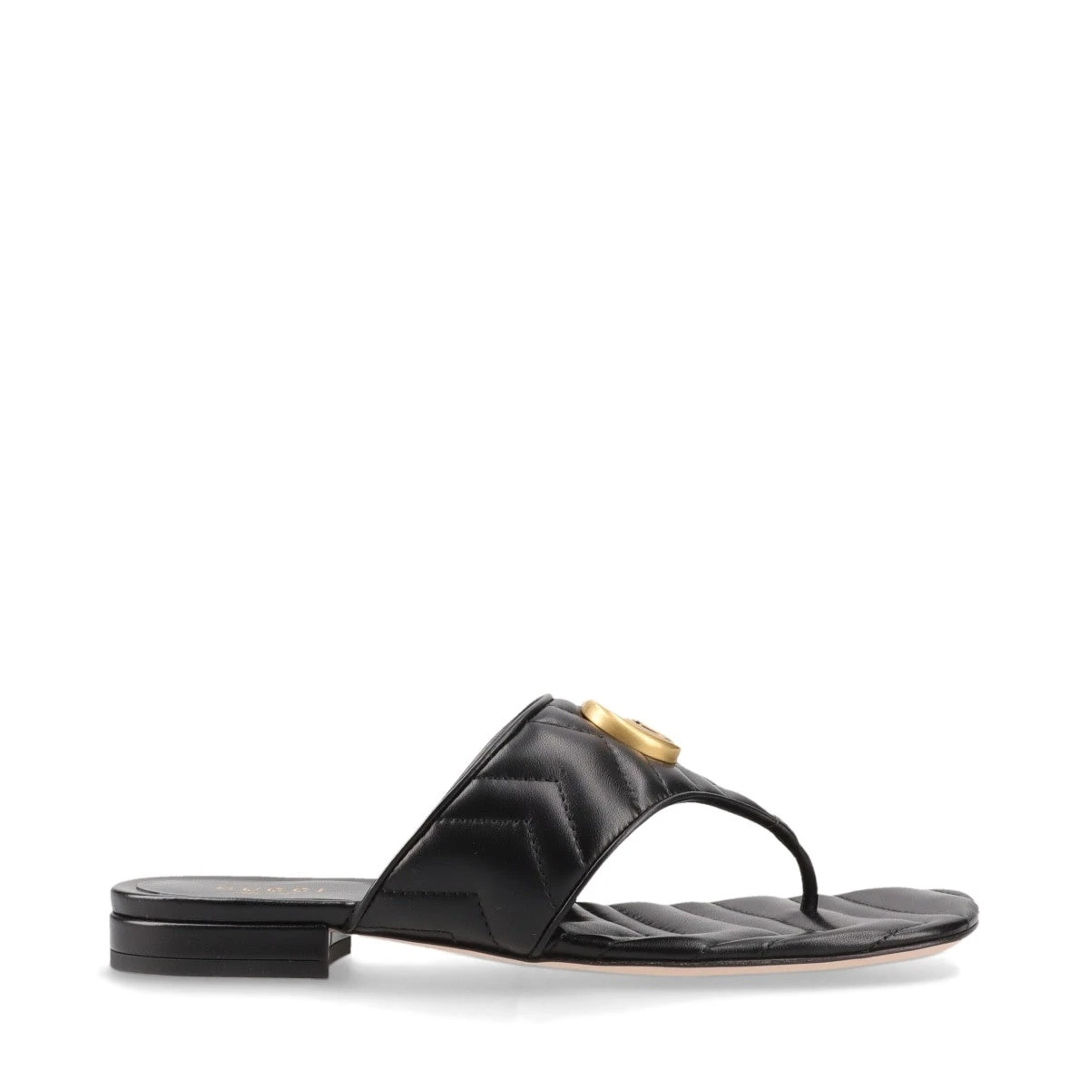 GUCCI グッチ マーモント エスパドリーユ サンダル 37% 24.5 グッチ GGマーモント レザー サンダル 37 レディース ブラック